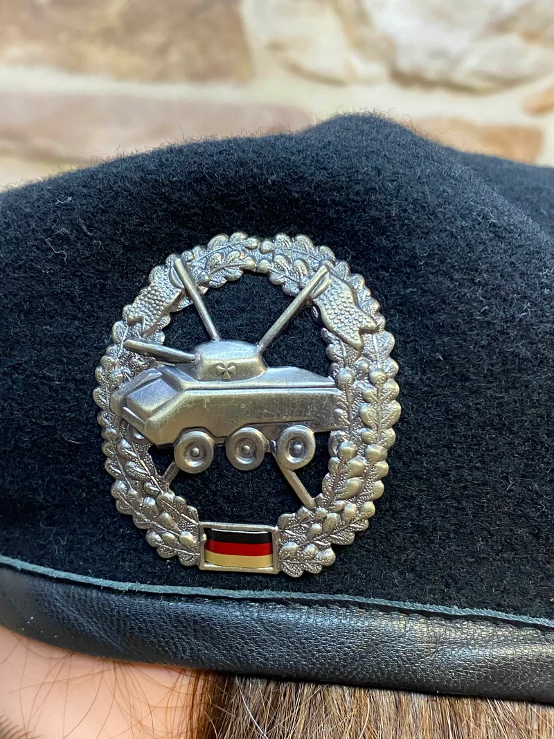 Vintage Uniform-Barett schwarz Gr. 58