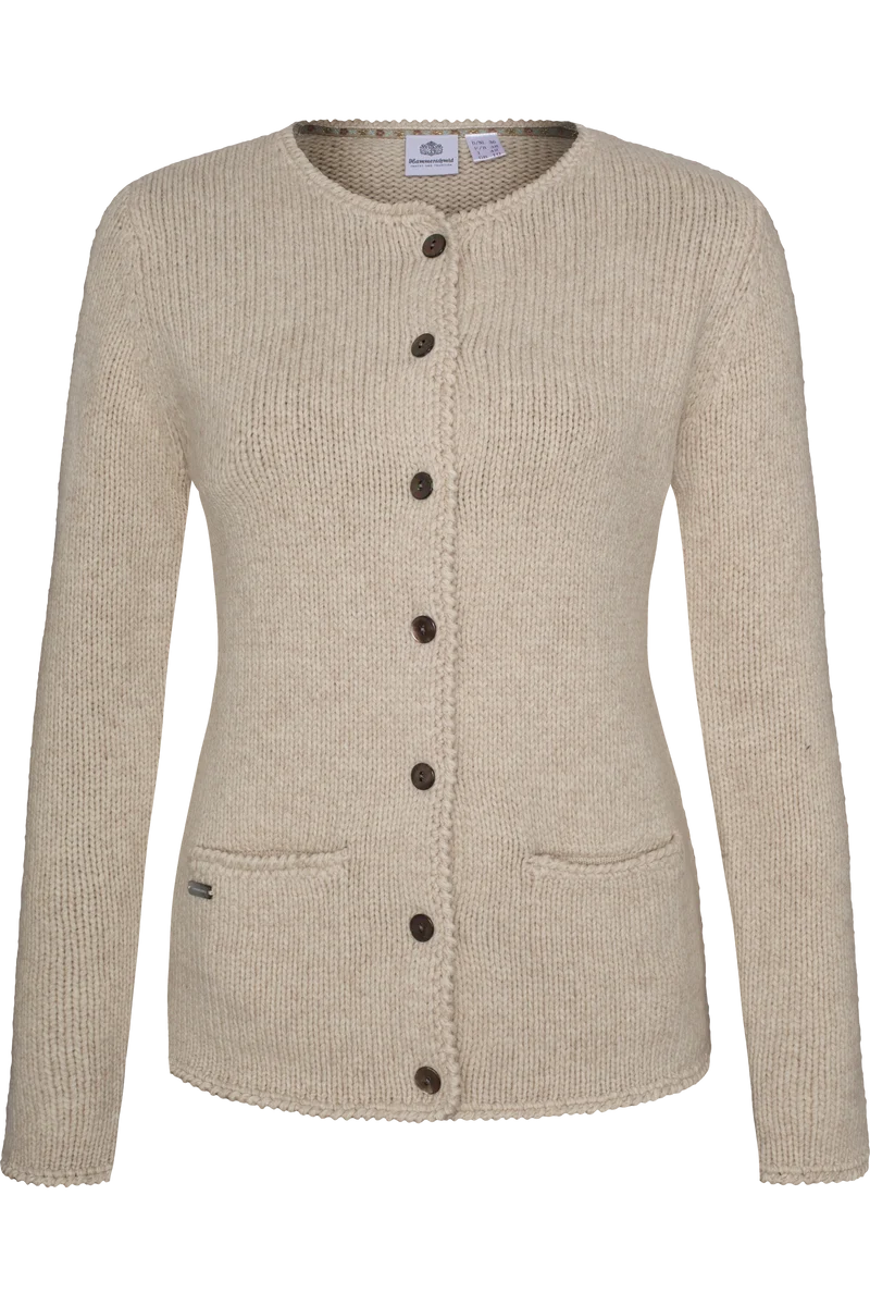 Damen Strickjacke mit Wolle - beige