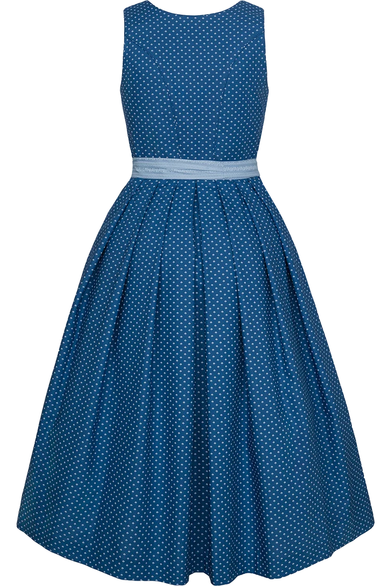 Baumwolldirndl lang mit eckigem Ausschnitt - jeans