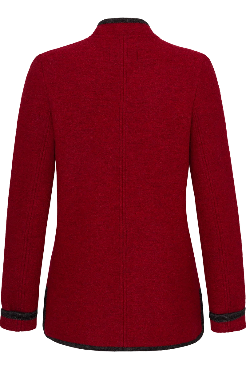Damen Trachtenjacke aus feinster Schurwolle - weinrot/anthra