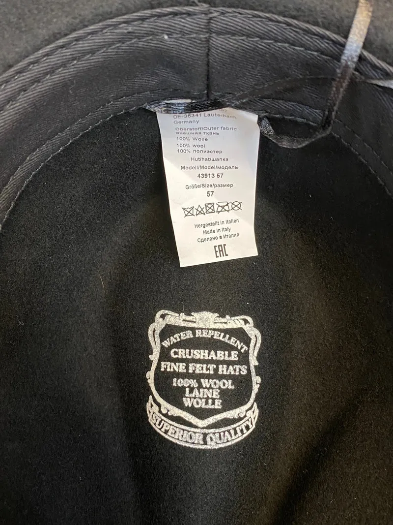 Schwarzer Woll-Fedora Gr. 57