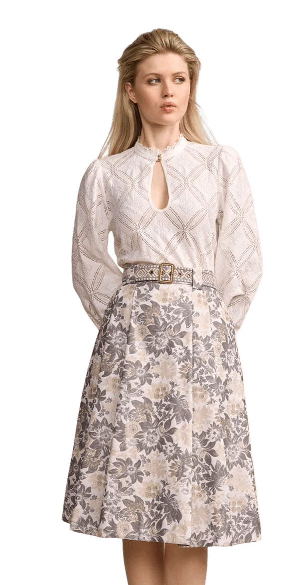 Trachten Rock Midi, Catelyn, silber, grau Krüger Collections 65 cm