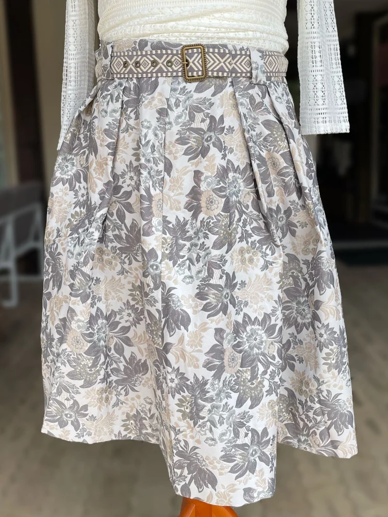 Trachten Rock Midi, Catelyn, silber, grau Krüger Collections 65 cm