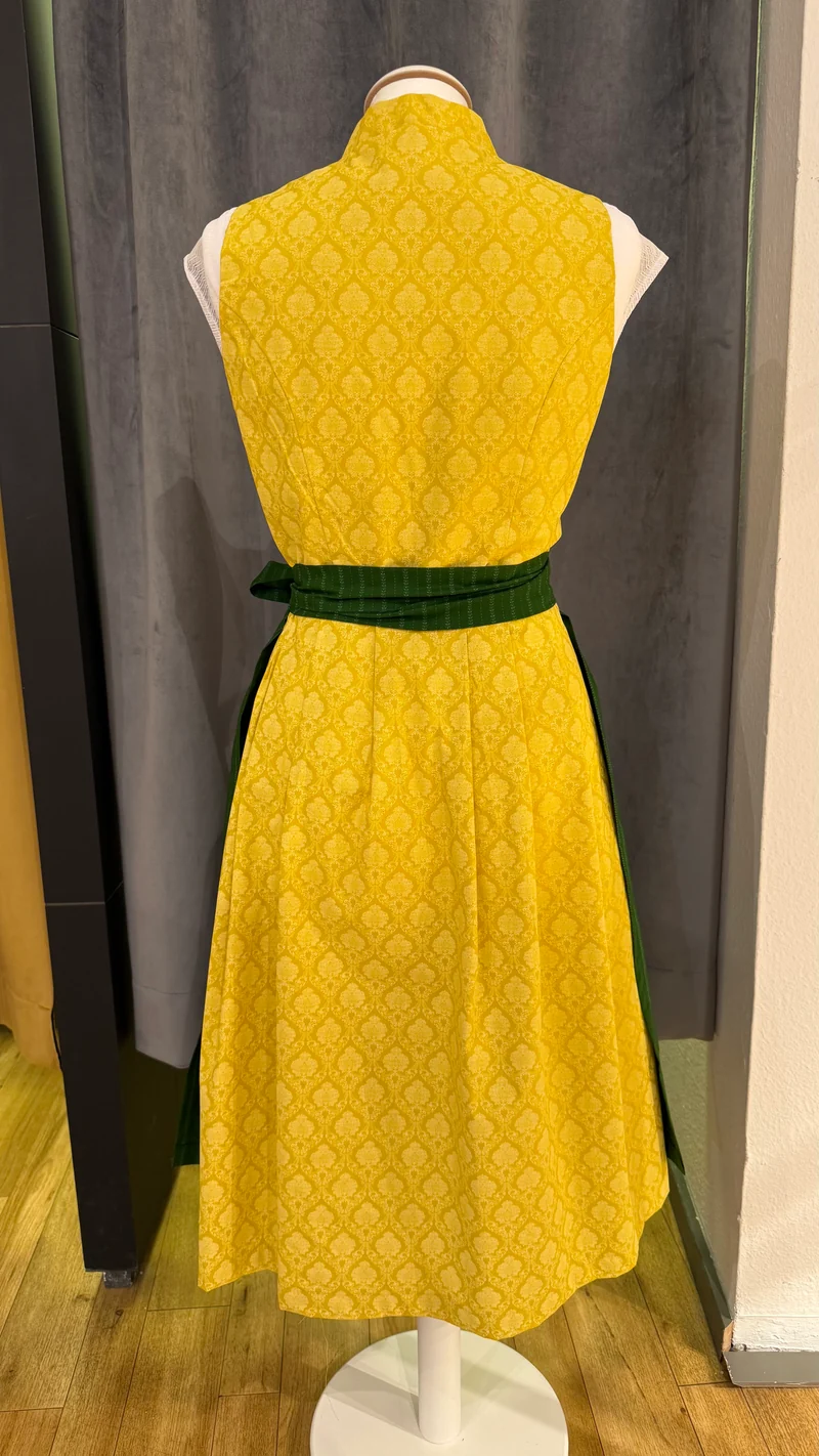 Dirndl Goldstich gelb/dunkelgrün 70cm