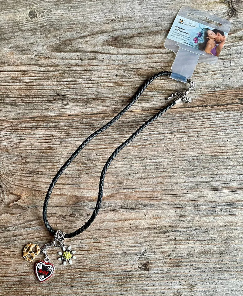 Trachten Kette, Breze, Herz, Edelweiß