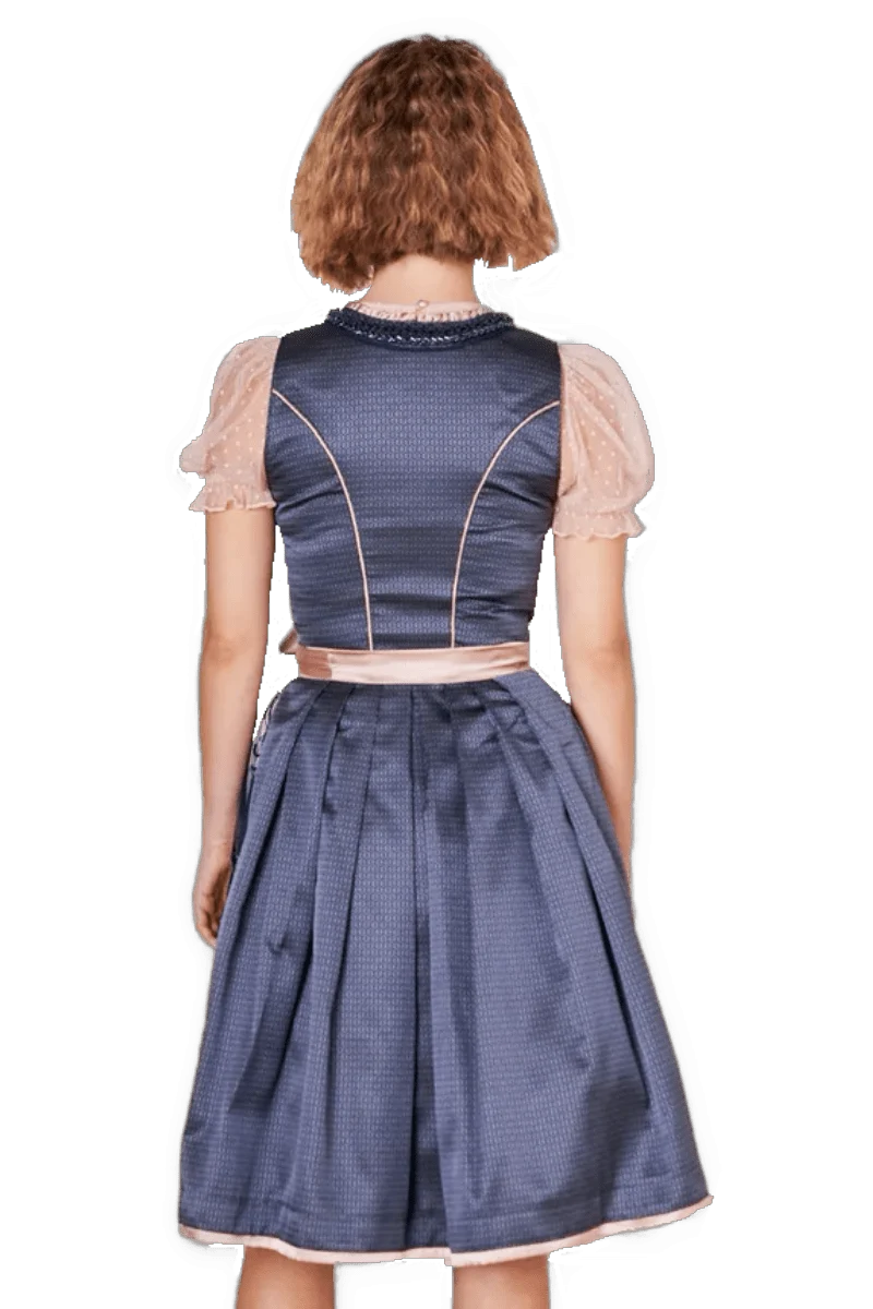 Dirndl Krüger Madl, Tracy, blau rosa, 60 cm, Midi