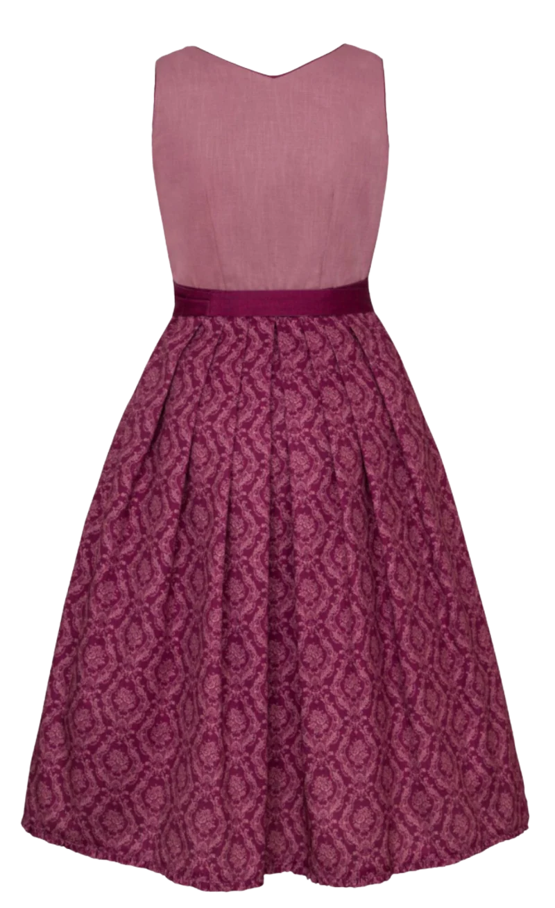 Dirndl Alpenfee, Alena, Leinen, Maxidirndl, beere, rosa, große Größen
