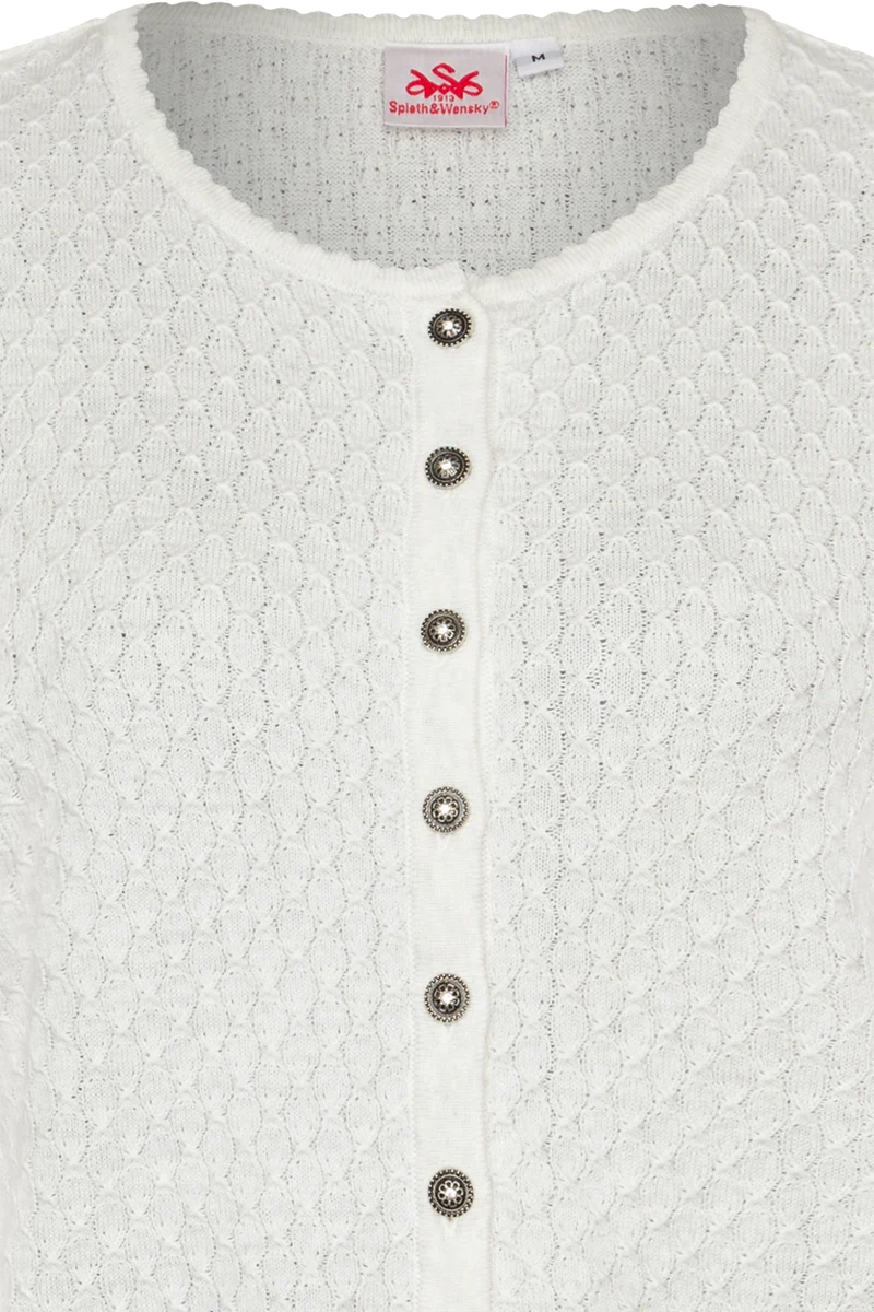 Dirndljacke kurz mit Wabenmuster - weiß