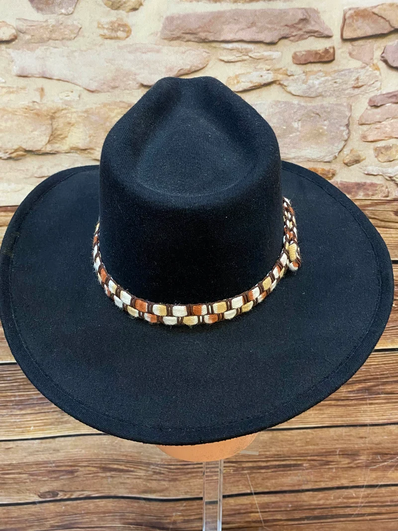 Schwarzer Vintage Cowboyhut Stars & Stripes USA 6 7/8
