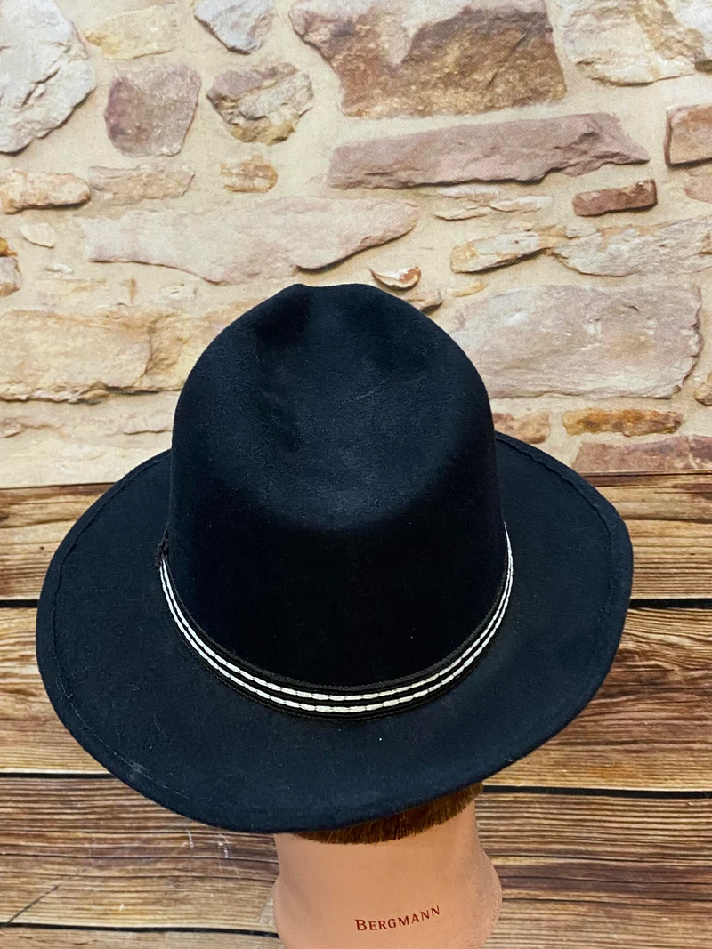 Schwarzer Vintage Fedora Pigalle Gr. 55