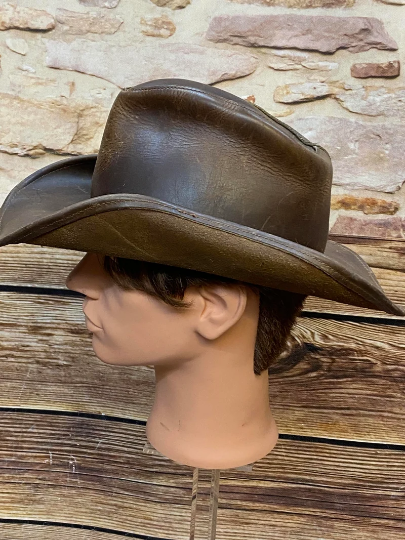Brauner Vintage Leder-Cowboyhut Fox Creek