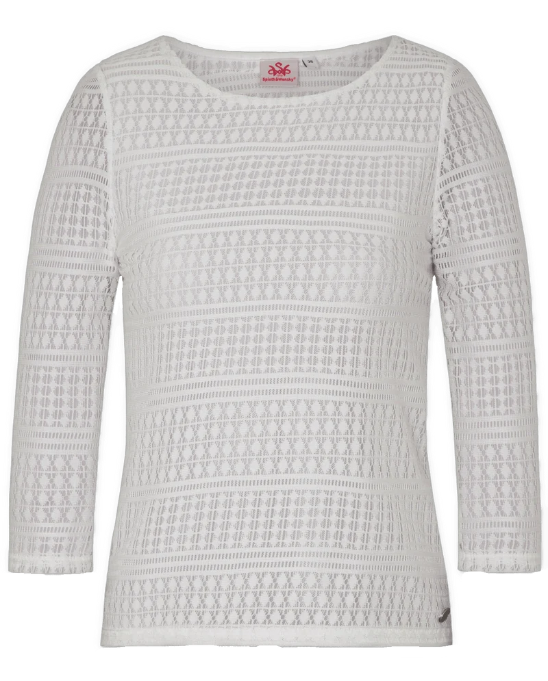 Trachtenbluse Spieth & Wensky Edmea, Spitze, offwhite