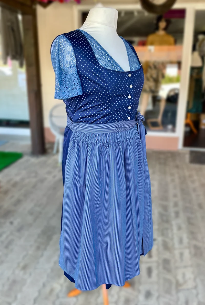 Dirndl Alpenfee, Elisa dunkelblau 70 cm, Große Größen, Gr. 56