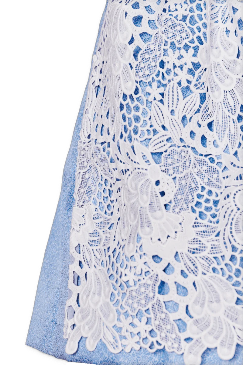 Dirndl Krüger Madl, Shania, blau weiß, 60 cm, Midi