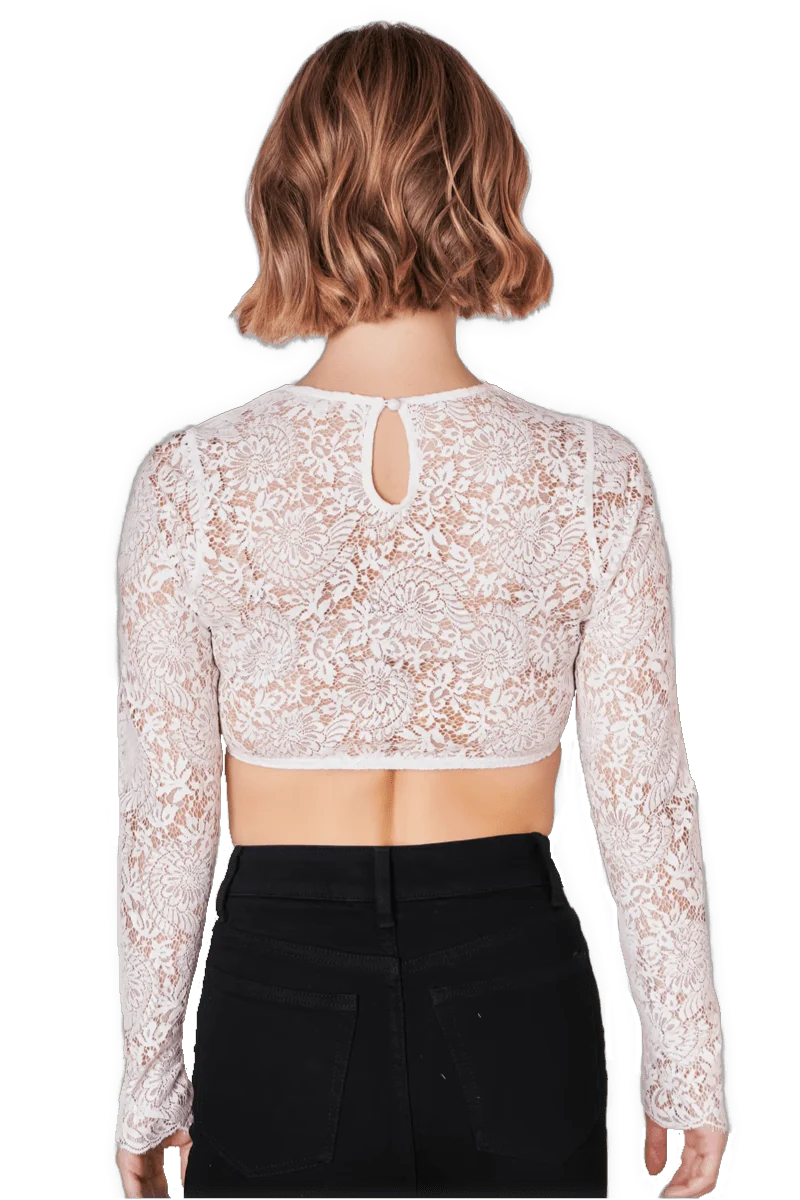 Dirndlbluse Krüger Collections, hochgeschlossen, langarm, Raffaella, ecru