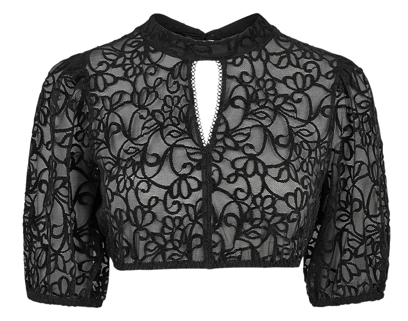 Dirndlbluse Nina von C., Simone, schwarz, Spitze, halbarm