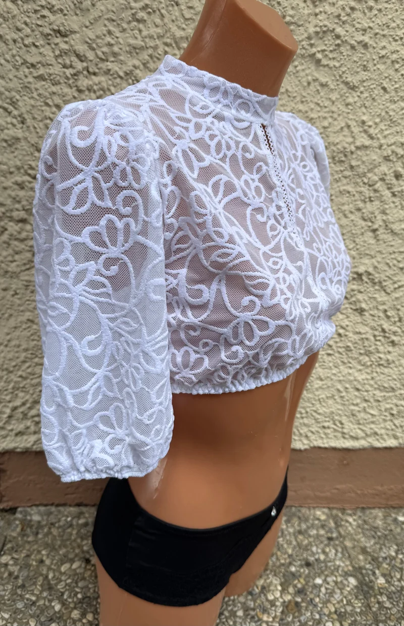Dirndlbluse Nina von C., Simone, weiß, Spitze, halbarm