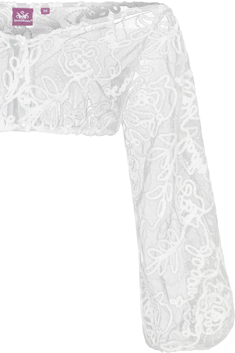 Carmen-Dirndlbluse mit erhabener Spitze
