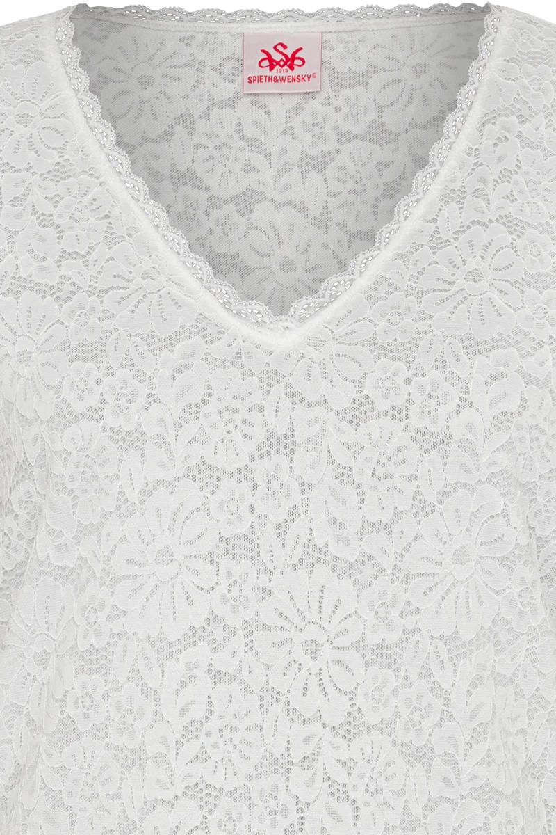 Damen Trachtenshirt aus elastischer Spitze