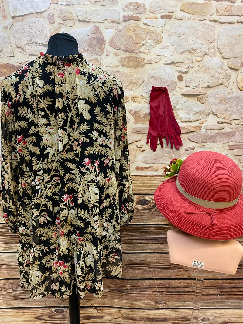 20er Jahre Damen Outfit Gr. 42 | Kleid, Hut & Handschuhe