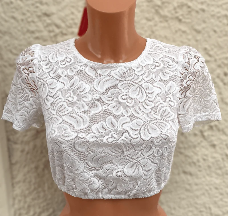 Dirndlbluse, Spieth & Wensky, hochgeschlossen, Duisburg, offwhite