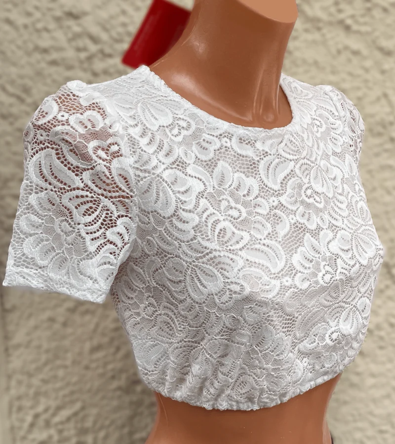 Dirndlbluse, Spieth & Wensky, hochgeschlossen, Duisburg, offwhite
