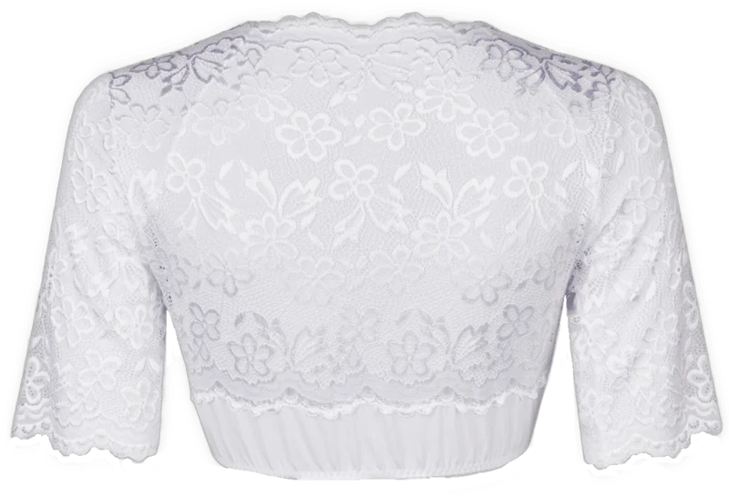 Dirndlbluse Nina von C., Andrea, Spitze, weiß, halbarm, Zugband