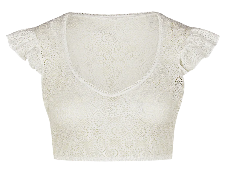 Dirndlbluse Nina von C., Laila, ecru, Flügelarmel, Champagnger