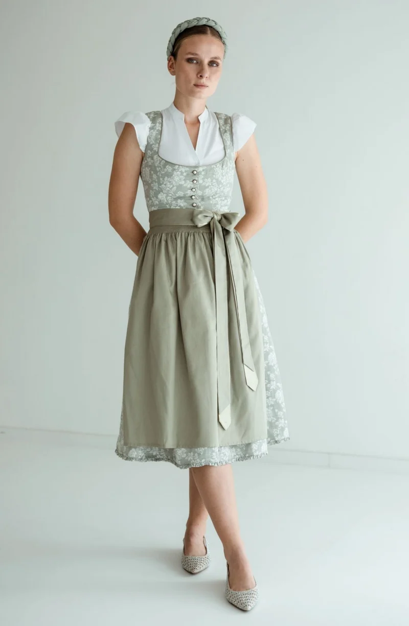 Dirndl Alpenfee, Alma, grün mint 70 cm, Große Größen