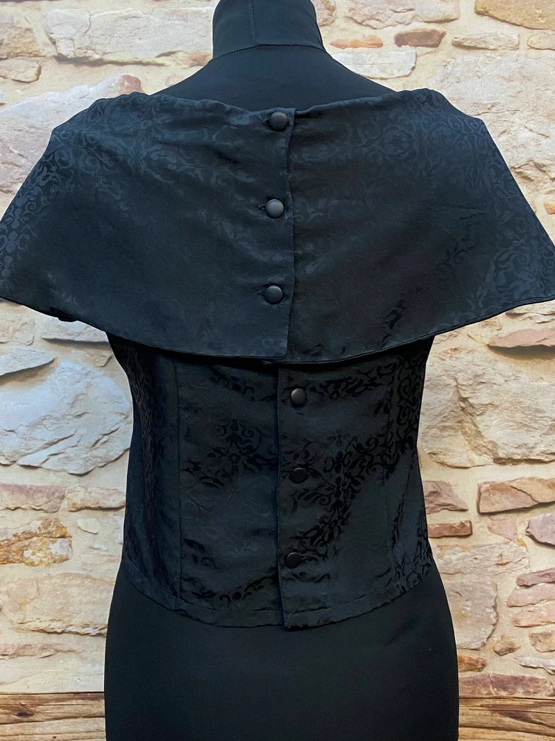 Vintage 50er Jahre Schleifen-Top Damen Gr. S in Schwarz