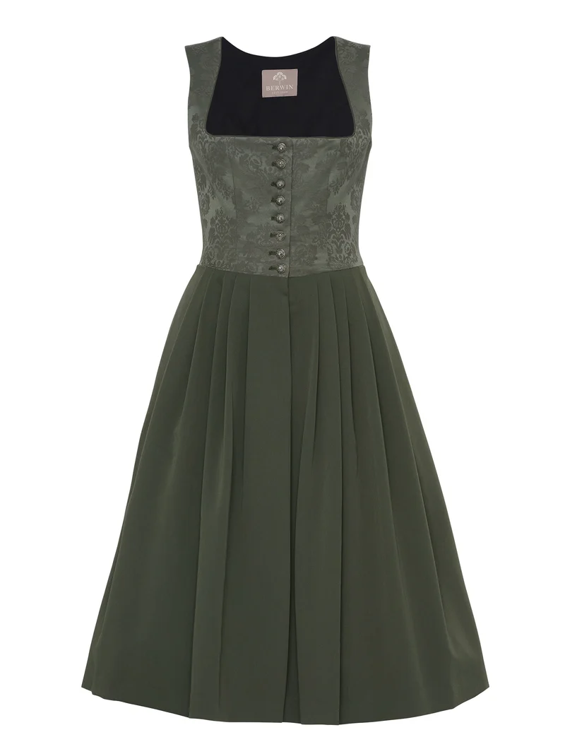 BERWIN Dirndl mit Jacquard-Mieder & Knopfleiste