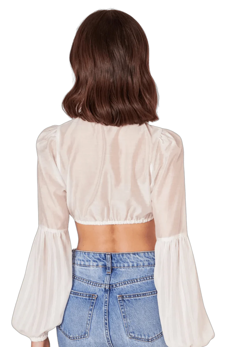 Dirndlbluse Krüger Collection, Dilara, hochgeschlossen, langarm, ecru