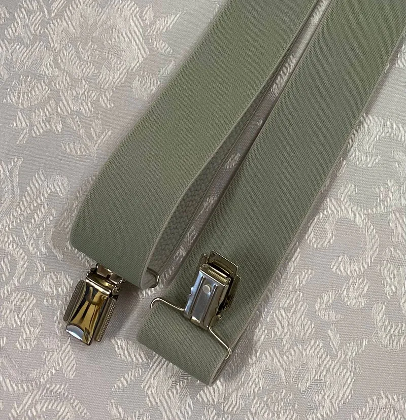 Vintage Hosenträger hellgrün Y-Form