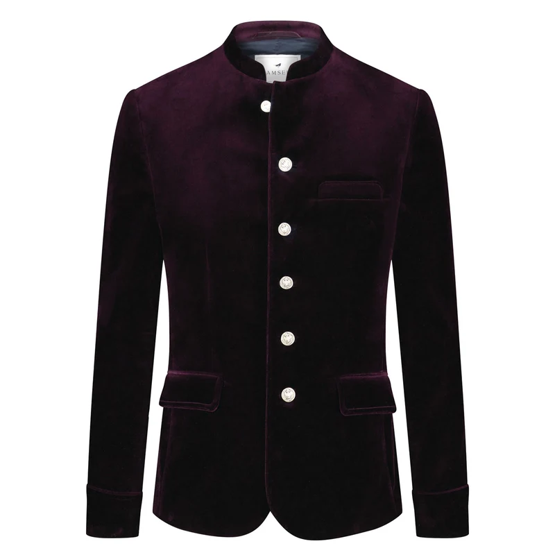 Janker Bogenhausen Samt Aubergine