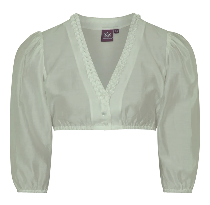 Dirndlbluse, Spieth & Wensky, mint, Fidelia Chiffon V-Ausschnitt