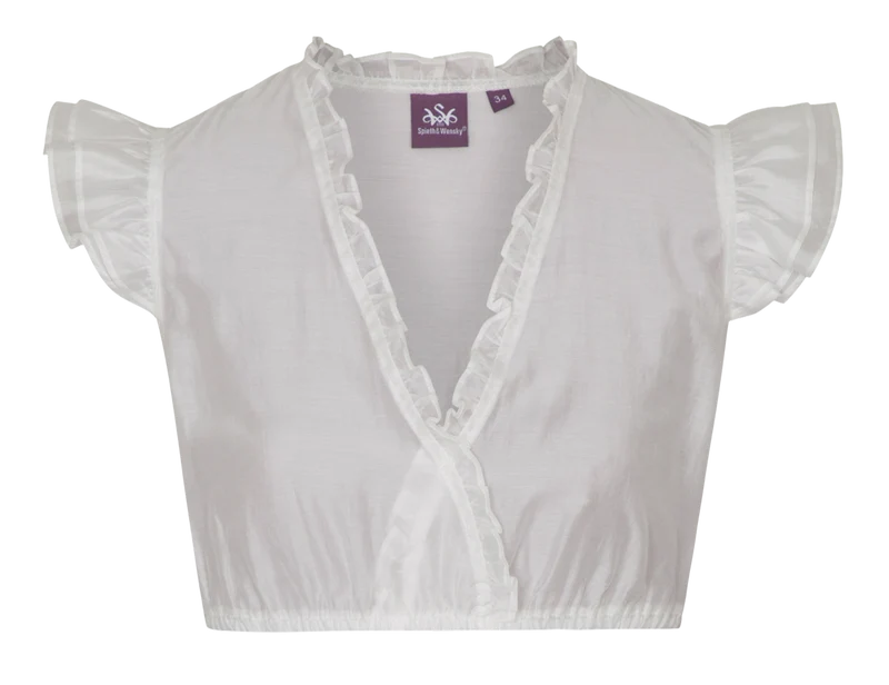 Dirndlbluse, Spieth & Wensky, creme, Fran Chiffon Flügelärmel