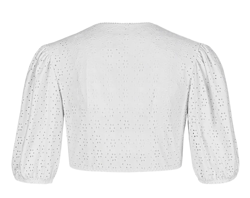 Dirndlbluse Nina von C., Marie, weiß, halbarm, Lochstick
