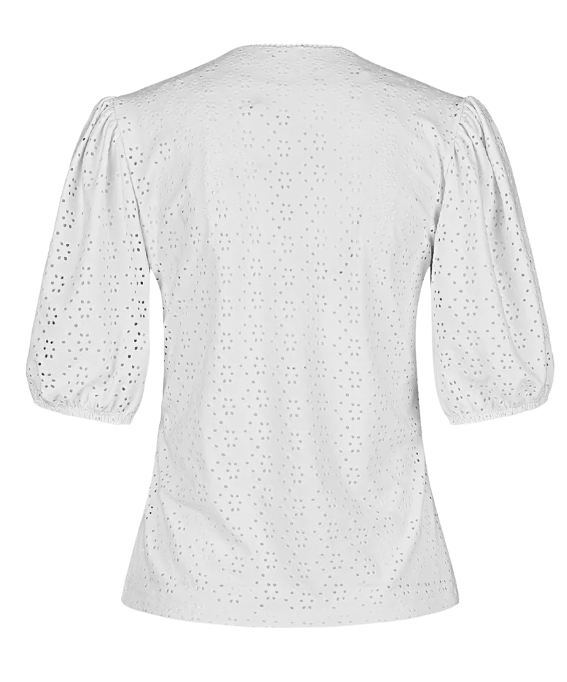 Trachtenbluse Regina, Lochstick Shirt, Nina von C., weiß