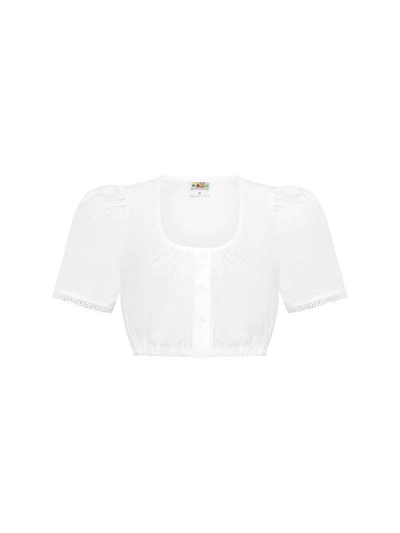 Rund ausgeschnittene Basic Dirndlbluse