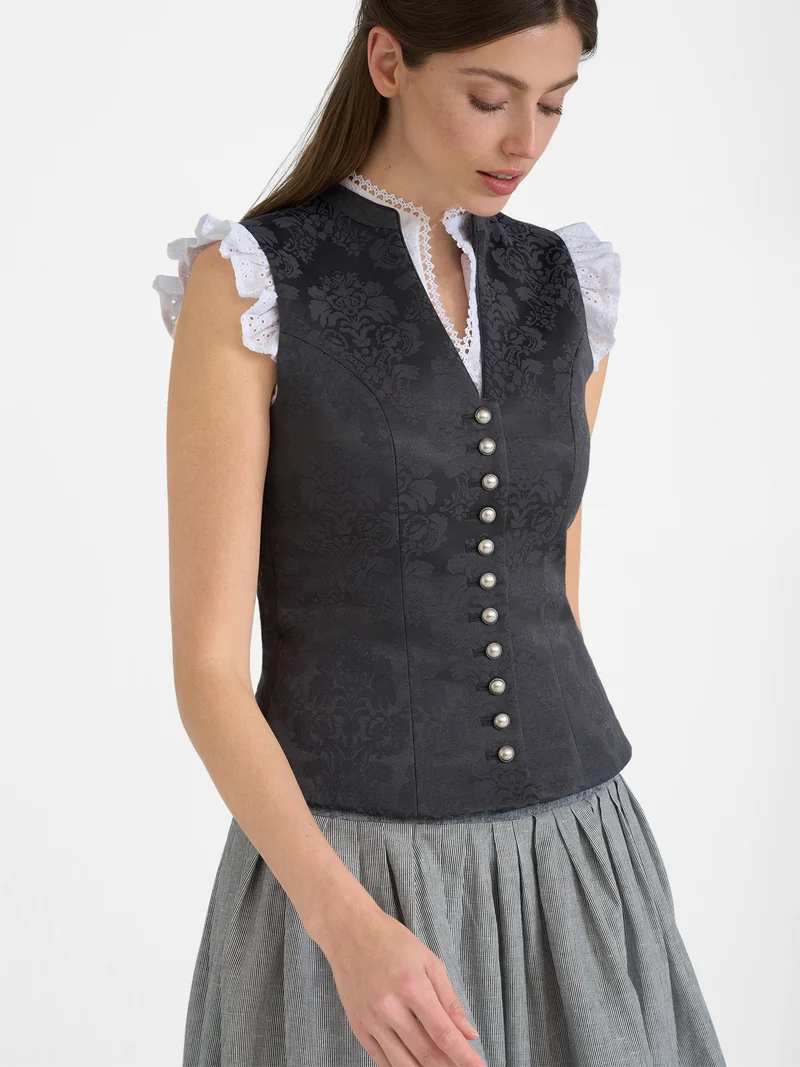 Mieder Stretch-Jacquard mit Stehkragen