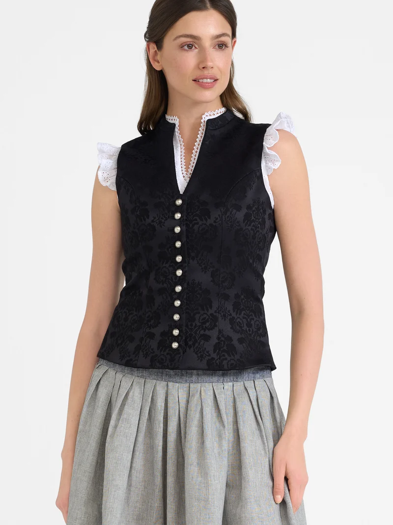 Mieder Stretch-Jacquard mit Stehkragen
