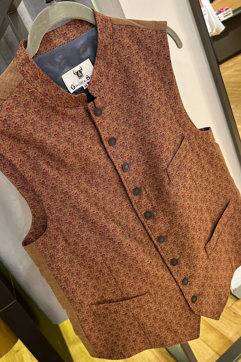 Herren Trachtenweste G'weih & Silk rost