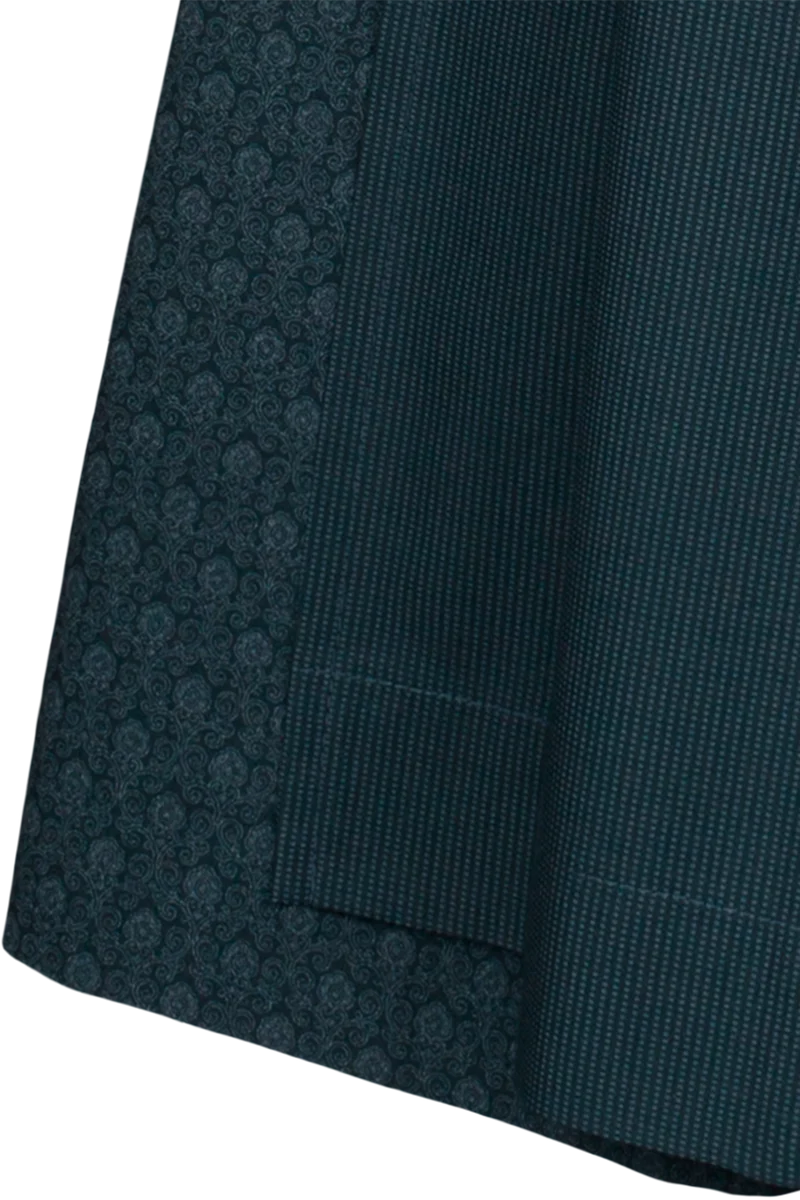 Langes Dirndl mit Jaquardmieder - blau gemustert