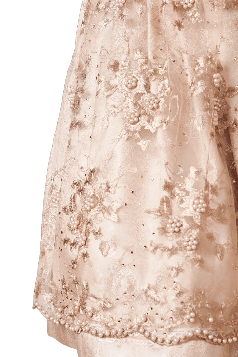 Dirndl Krüger Madl, Midi 60 cm, Kailia, gold, natur, rosa