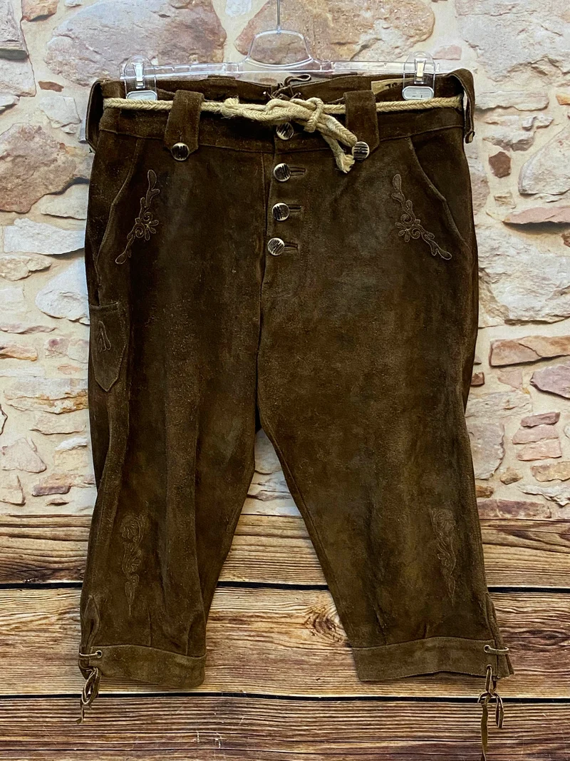 Vintage Lederhose Kniebund Dunkelbraun – Gr. 52 – 1886 Alphorn Trachten