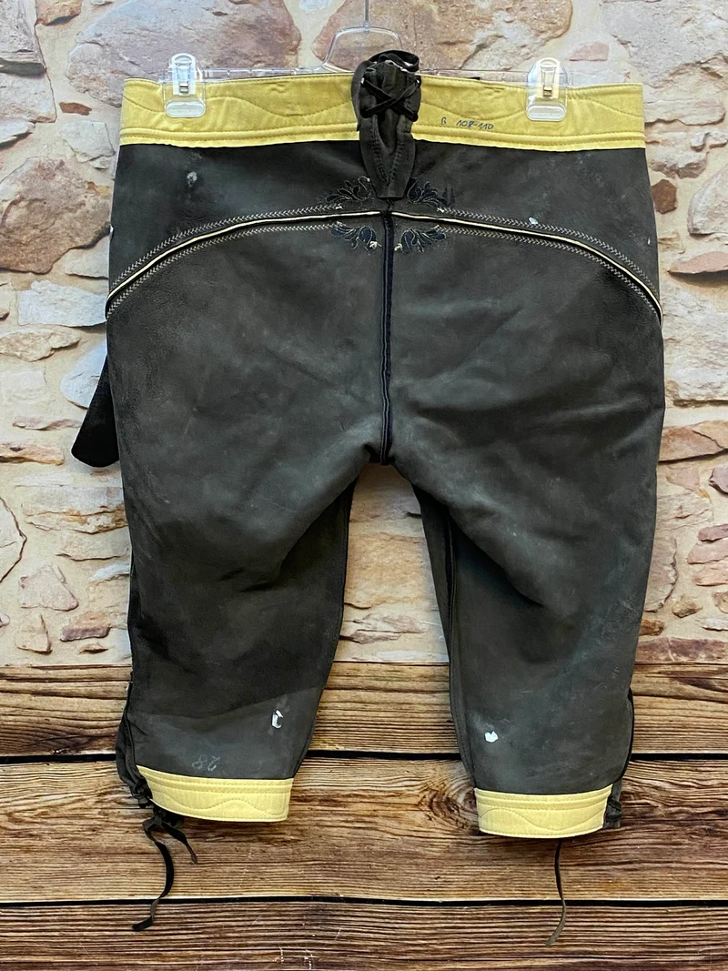Vintage Trachten Lederhose Kniebund Dunkelbraun – Gr. 56–58 Karl Klüber