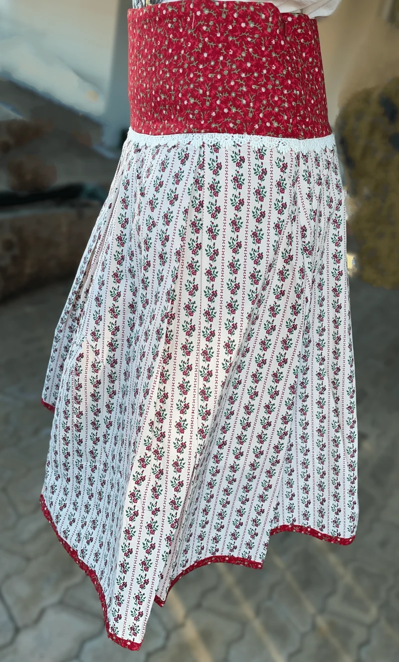 Trachten Rock Midi, Annamaria, rot, weiß, Hangowear 60 cm