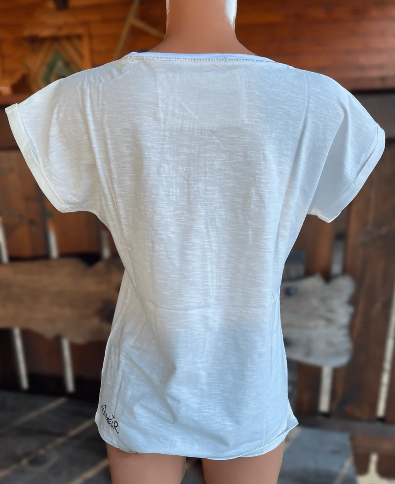 Trachtenshirt, HangOwear, Anabel, weiß, Hirsch