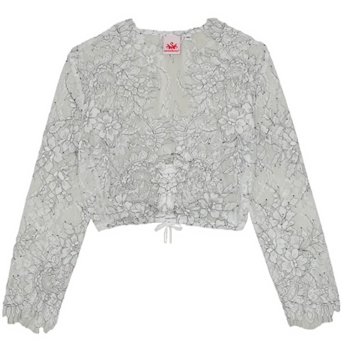 Dirndlbluse, Spieth & Wensky Epire, Spitze, creme schwarz