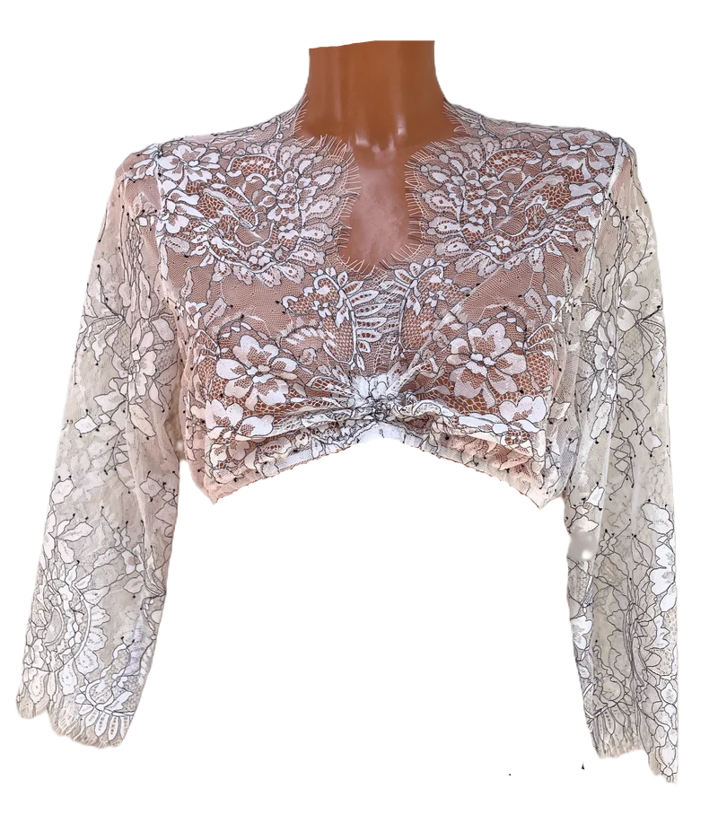 Dirndlbluse, Spieth & Wensky Epire, Spitze, creme schwarz